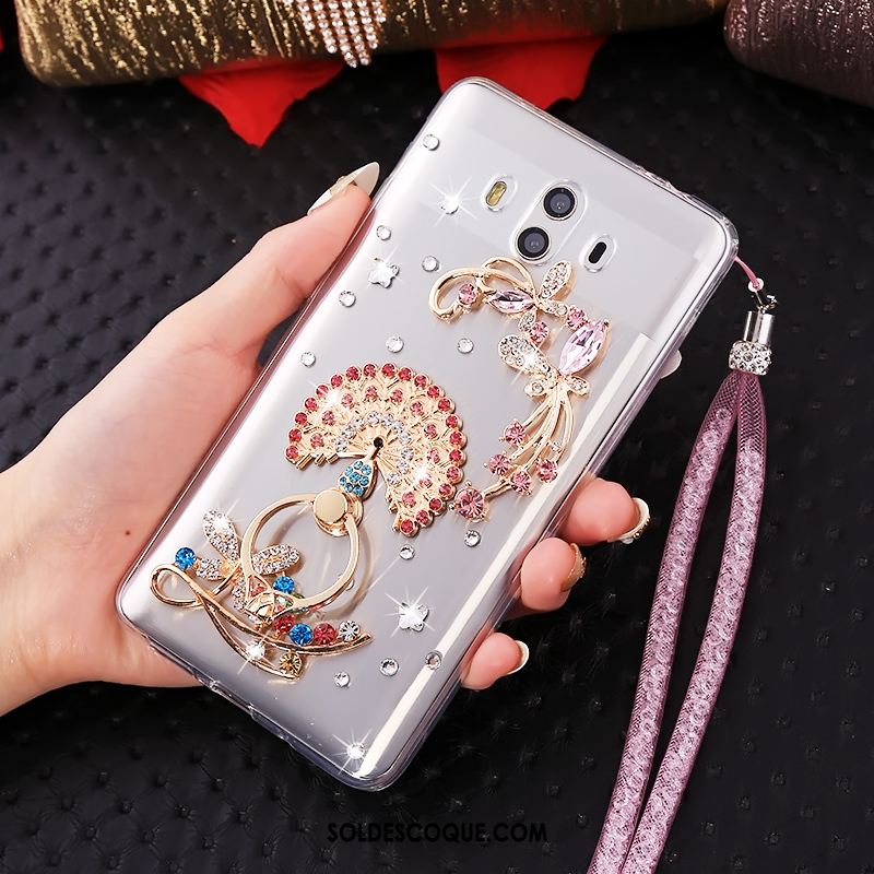 Coque Huawei Mate 10 Transparent Strass Ornements Suspendus Fluide Doux Téléphone Portable En Vente