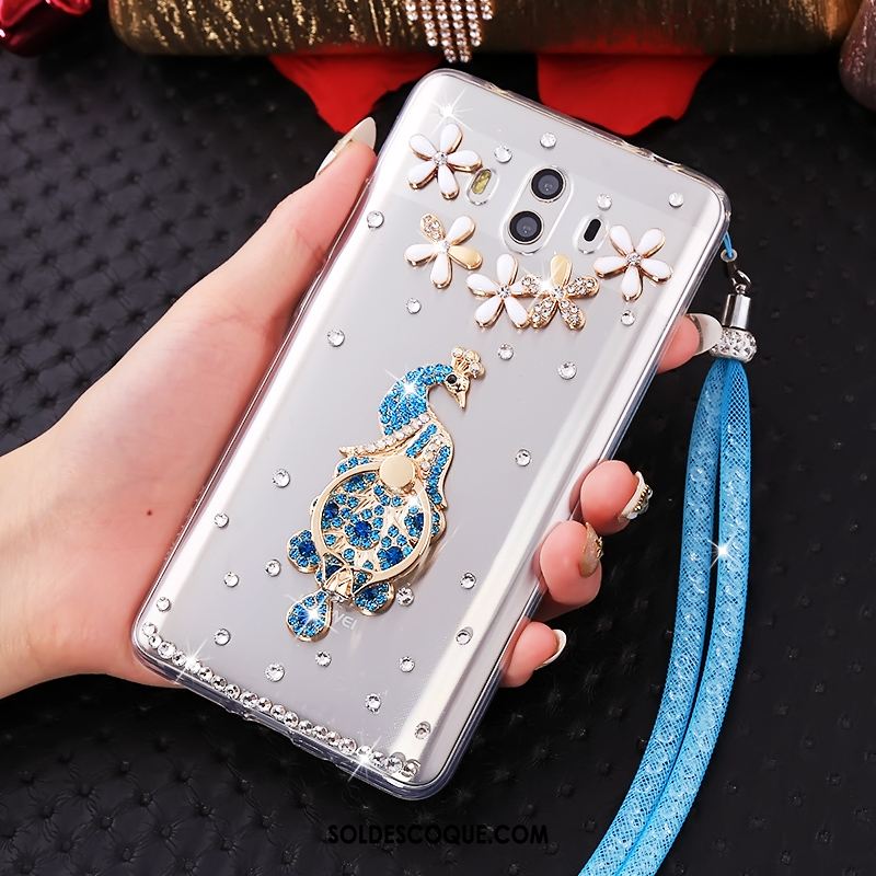 Coque Huawei Mate 10 Transparent Strass Ornements Suspendus Fluide Doux Téléphone Portable En Vente