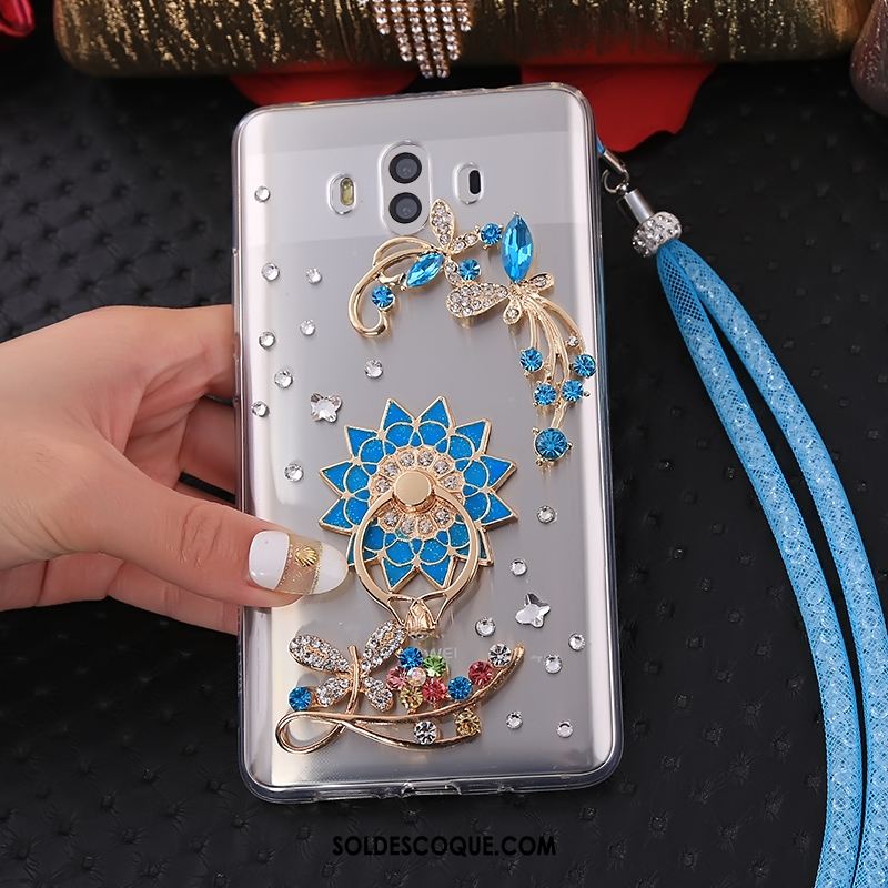 Coque Huawei Mate 10 Transparent Strass Ornements Suspendus Fluide Doux Téléphone Portable En Vente