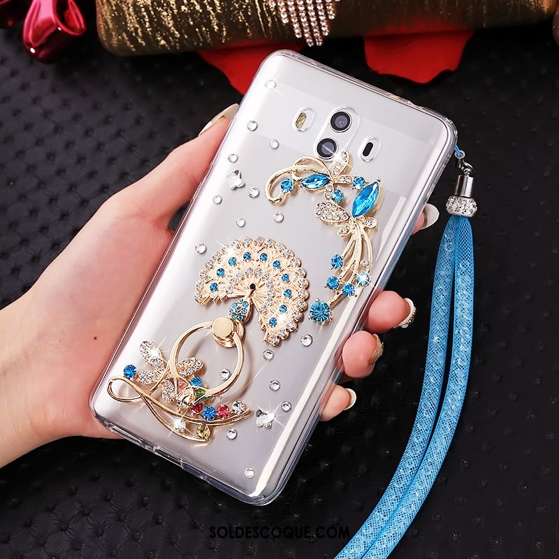 Coque Huawei Mate 10 Transparent Strass Ornements Suspendus Fluide Doux Téléphone Portable En Vente