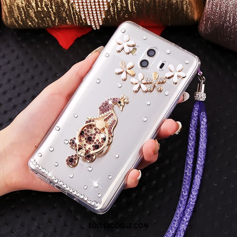 Coque Huawei Mate 10 Transparent Strass Ornements Suspendus Fluide Doux Téléphone Portable En Vente