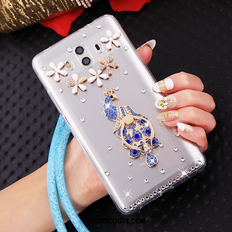 Coque Huawei Mate 10 Transparent Strass Ornements Suspendus Fluide Doux Téléphone Portable En Vente