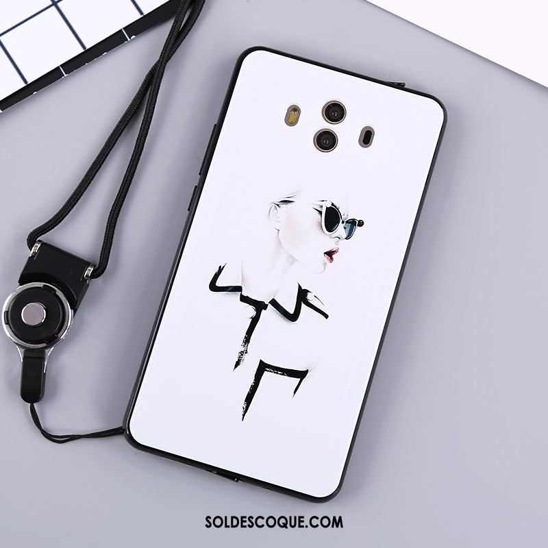 Coque Huawei Mate 10 Téléphone Portable Fluide Doux Blanc Incassable Étui France