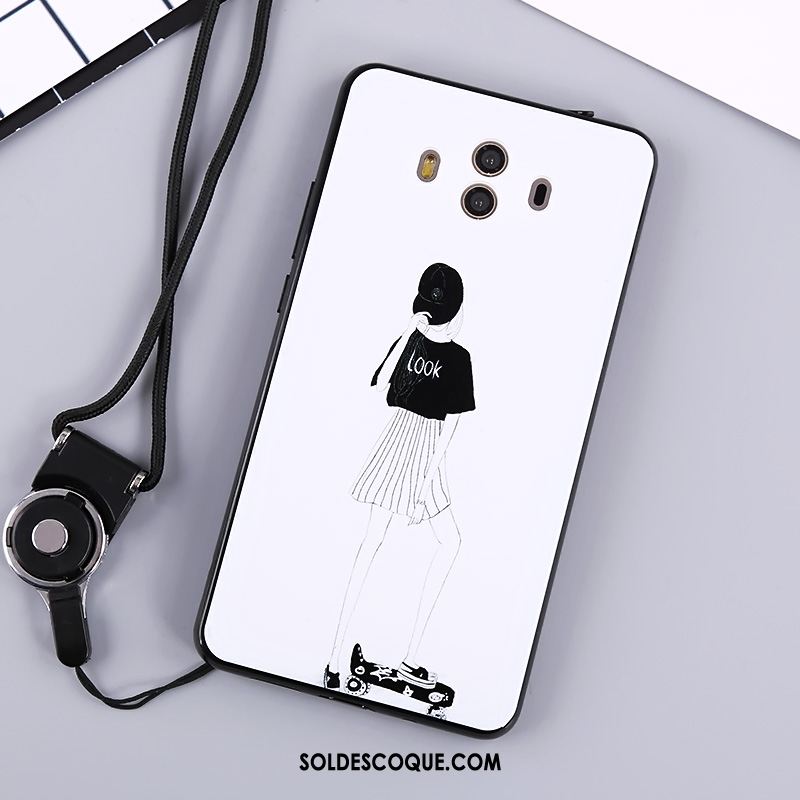 Coque Huawei Mate 10 Téléphone Portable Fluide Doux Blanc Incassable Étui France