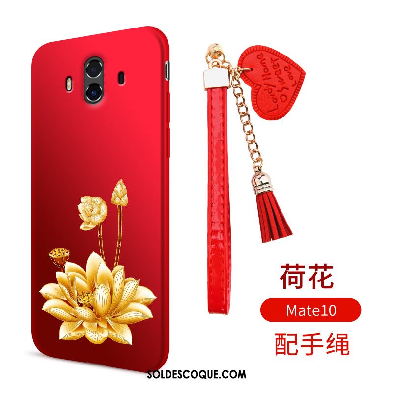 Coque Huawei Mate 10 Téléphone Portable Protection Étui Rouge Pas Cher
