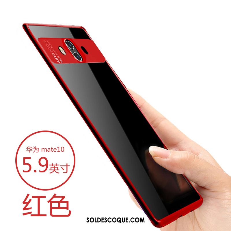 Coque Huawei Mate 10 Téléphone Portable Rouge Incassable Tendance Transparent Housse Soldes