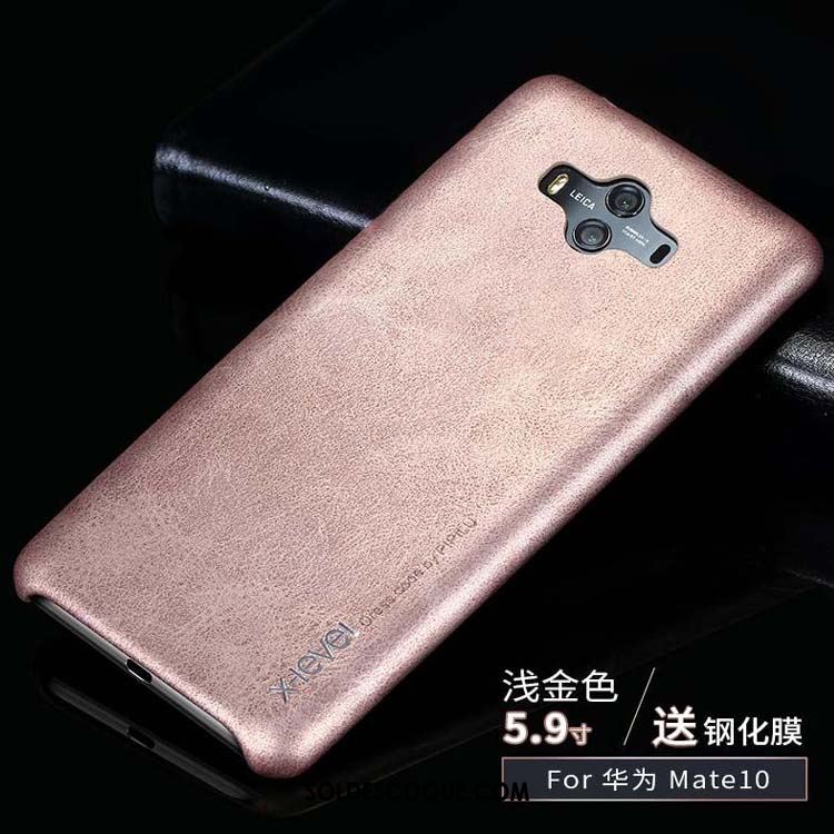 Coque Huawei Mate 10 Étui En Cuir Marron Téléphone Portable Incassable Business En Ligne