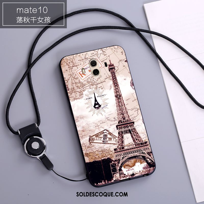 Coque Huawei Mate 10 Étui Téléphone Portable Dessin Animé Fluide Doux Blanc En Ligne