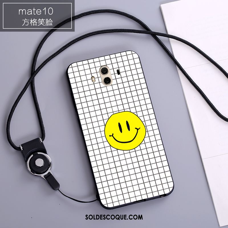 Coque Huawei Mate 10 Étui Téléphone Portable Dessin Animé Fluide Doux Blanc En Ligne