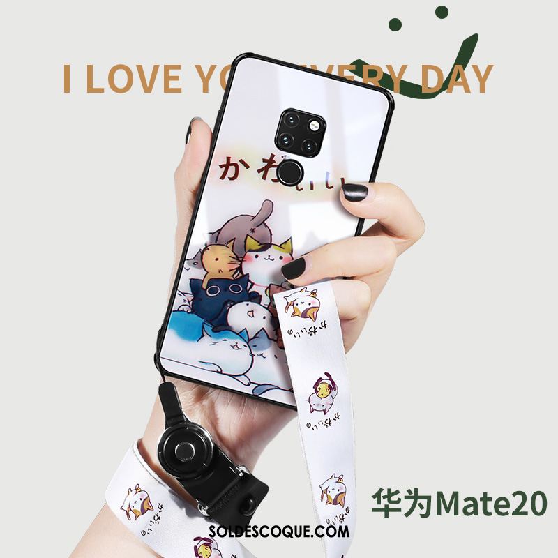 Coque Huawei Mate 20 Créatif Téléphone Portable Personnalité Charmant Blanc Housse Soldes