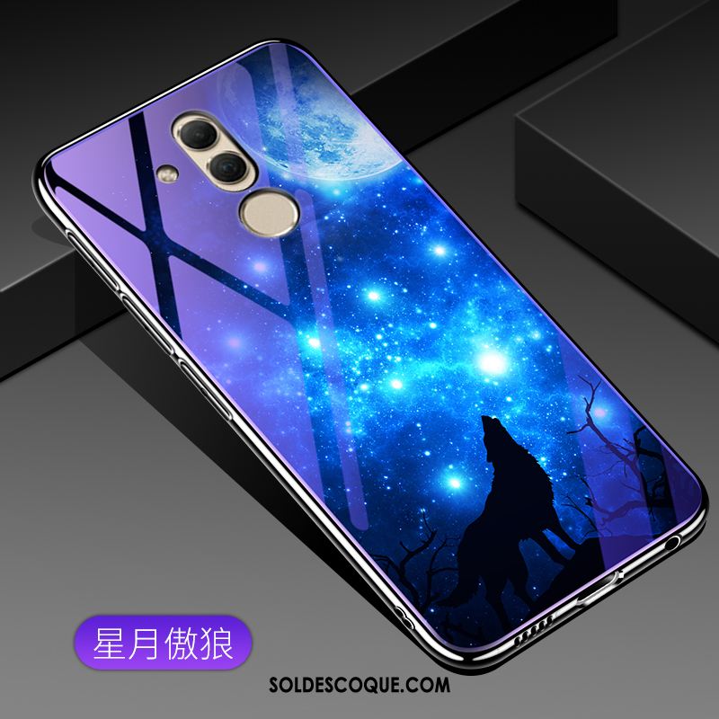 Coque Huawei Mate 20 Lite Bleu Protection Tendance Verre Téléphone Portable Housse Soldes