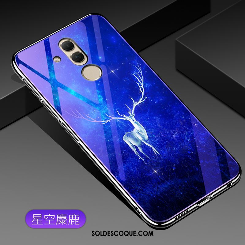 Coque Huawei Mate 20 Lite Bleu Protection Tendance Verre Téléphone Portable Housse Soldes