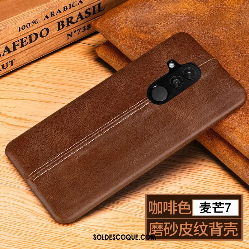 Coque Huawei Mate 20 Lite Noir Incassable Téléphone Portable Cuir Véritable Business Soldes