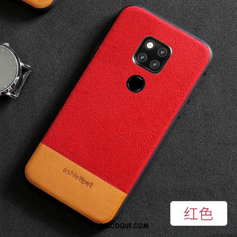 Coque Huawei Mate 20 Luxe Mode Cuir Véritable Daim Fourrure Simple Soldes