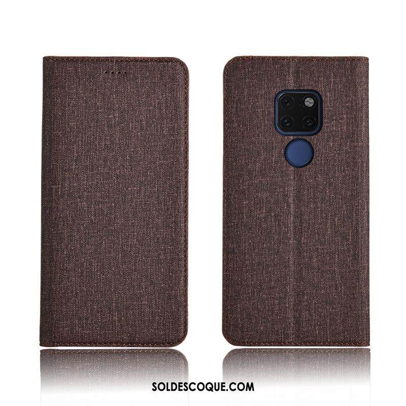 Coque Huawei Mate 20 Nouveau Protection Lin Étui Rose Pas Cher