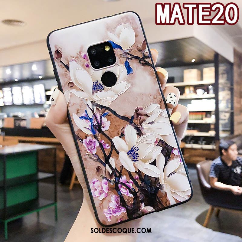 Coque Huawei Mate 20 Personnalité Protection Vert Gaufrage Frais En Ligne