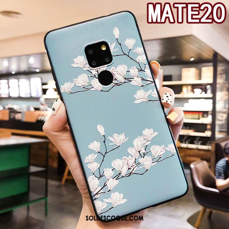 Coque Huawei Mate 20 Personnalité Protection Vert Gaufrage Frais En Ligne