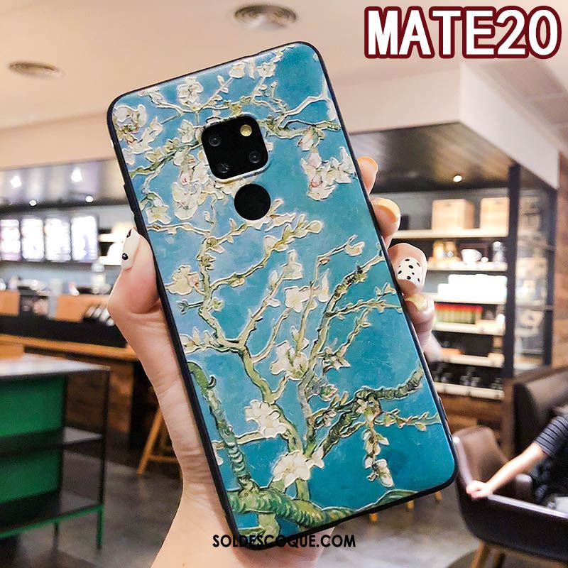 Coque Huawei Mate 20 Personnalité Protection Vert Gaufrage Frais En Ligne