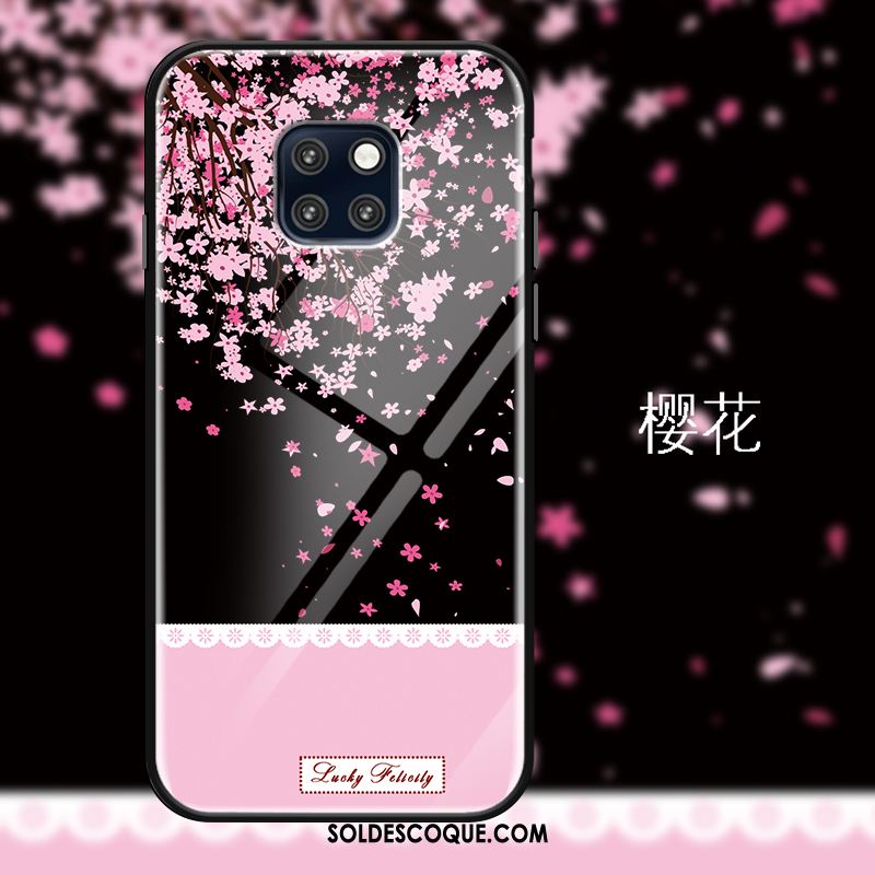 Coque Huawei Mate 20 Pro Bleu Frais Sakura Verre Protection Housse En Ligne