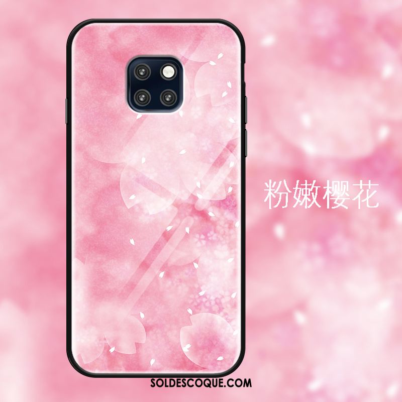 Coque Huawei Mate 20 Pro Bleu Frais Sakura Verre Protection Housse En Ligne