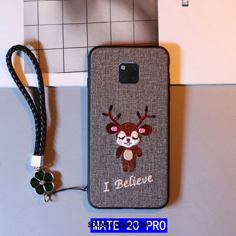 Coque Huawei Mate 20 Pro Incassable Fluide Doux Broderie Silicone Protection Pas Cher