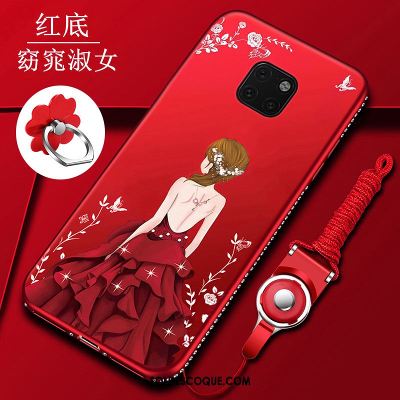 Coque Huawei Mate 20 Pro Incassable Rouge Étui Fluide Doux Téléphone Portable Soldes