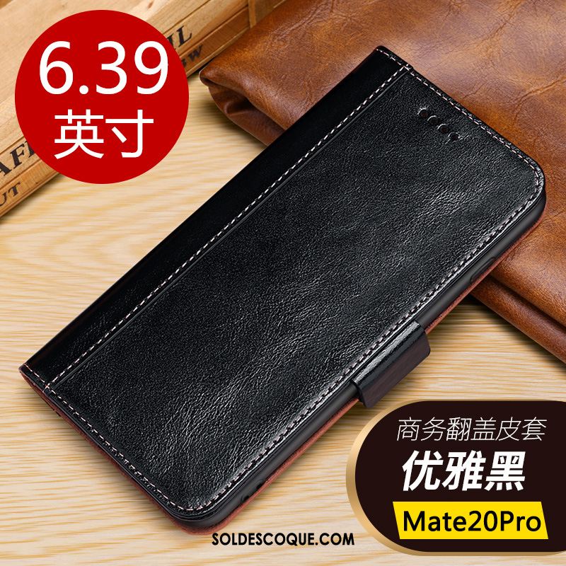 Coque Huawei Mate 20 Pro Étui Cuir Véritable Carte Téléphone Portable Portefeuille Pas Cher