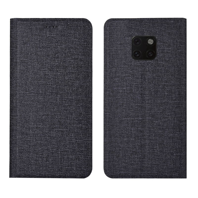 Coque Huawei Mate 20 Rs Lin Foncé Étui En Cuir Téléphone Portable Pas Cher