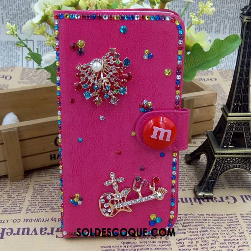 Coque Huawei Mate 20 Rs Rouge Téléphone Portable Étui En Cuir Strass Blanc En Ligne