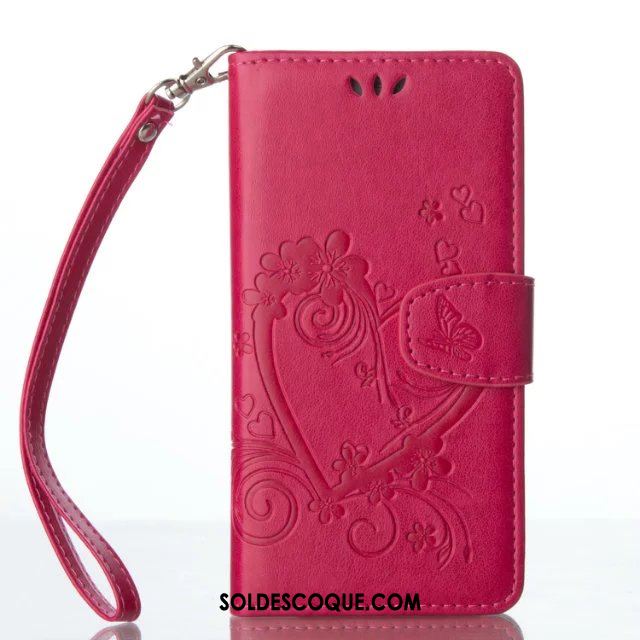 Coque Huawei Mate 20 Rs Téléphone Portable Incassable Rouge Gaufrage Rose Housse Pas Cher