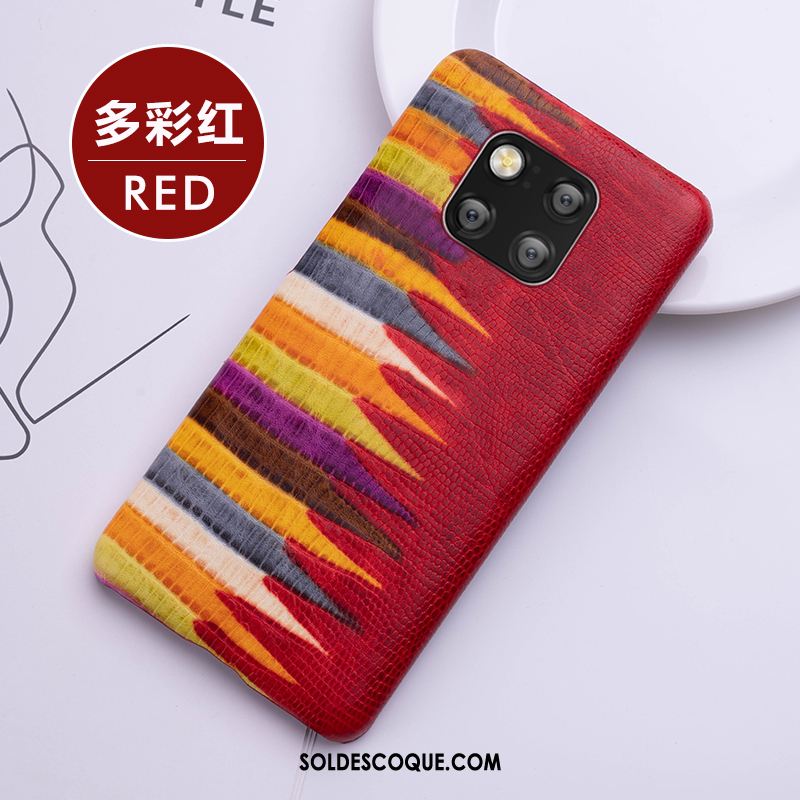 Coque Huawei Mate 20 Rs Étui Étui En Cuir Qualité Cuir Véritable Rouge En Vente