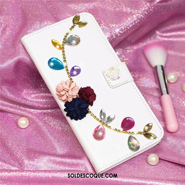 Coque Huawei Mate 20 Strass Téléphone Portable Clamshell Protection Blanc Housse France