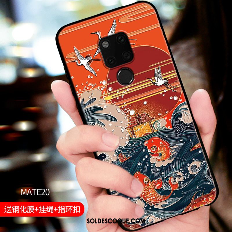 Coque Huawei Mate 20 Tout Compris Bleu Gaufrage Téléphone Portable Personnalité Pas Cher