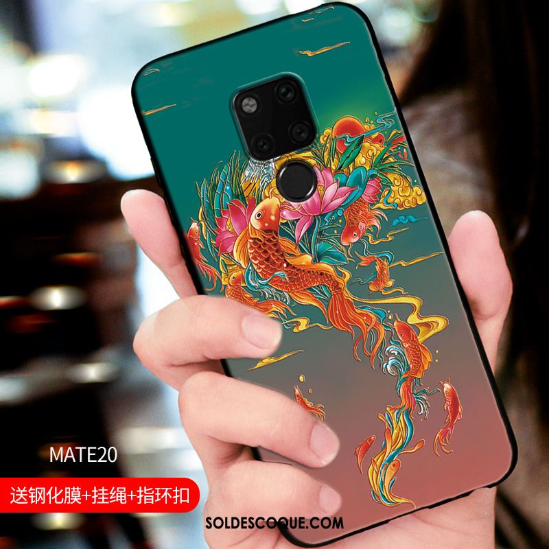 Coque Huawei Mate 20 Tout Compris Bleu Gaufrage Téléphone Portable Personnalité Pas Cher