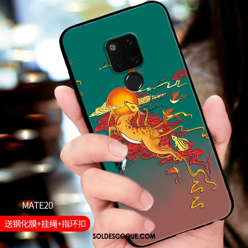 Coque Huawei Mate 20 Tout Compris Bleu Gaufrage Téléphone Portable Personnalité Pas Cher