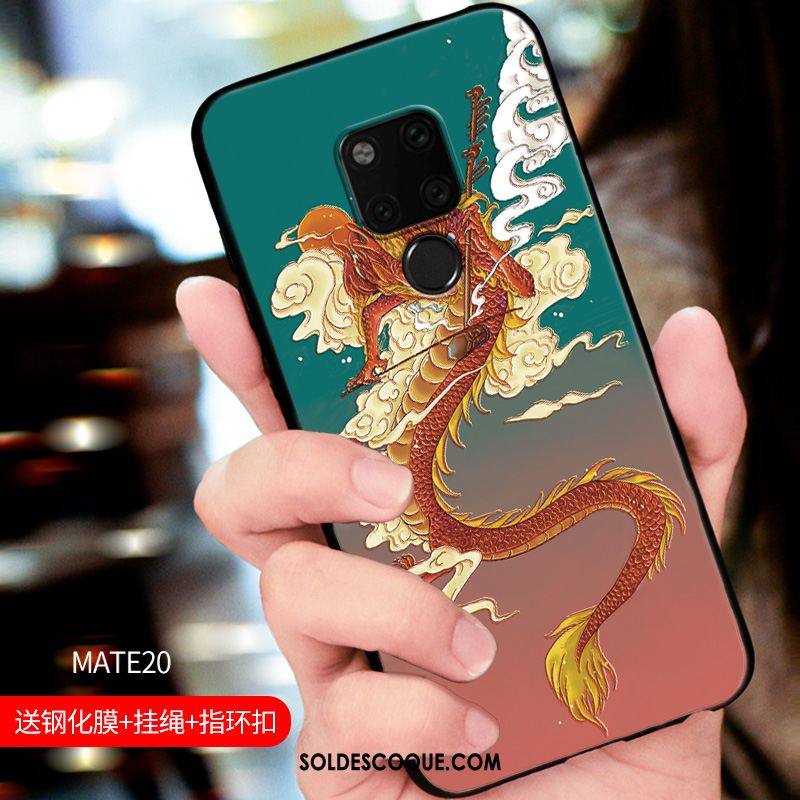 Coque Huawei Mate 20 Tout Compris Bleu Gaufrage Téléphone Portable Personnalité Pas Cher