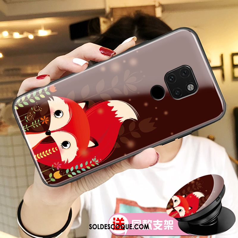 Coque Huawei Mate 20 Téléphone Portable Incassable Net Rouge Verre Dessin Animé En Vente