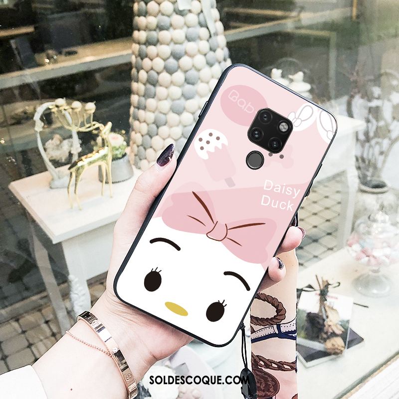 Coque Huawei Mate 20 Téléphone Portable Rose Protection Style Chinois Verre Housse Pas Cher