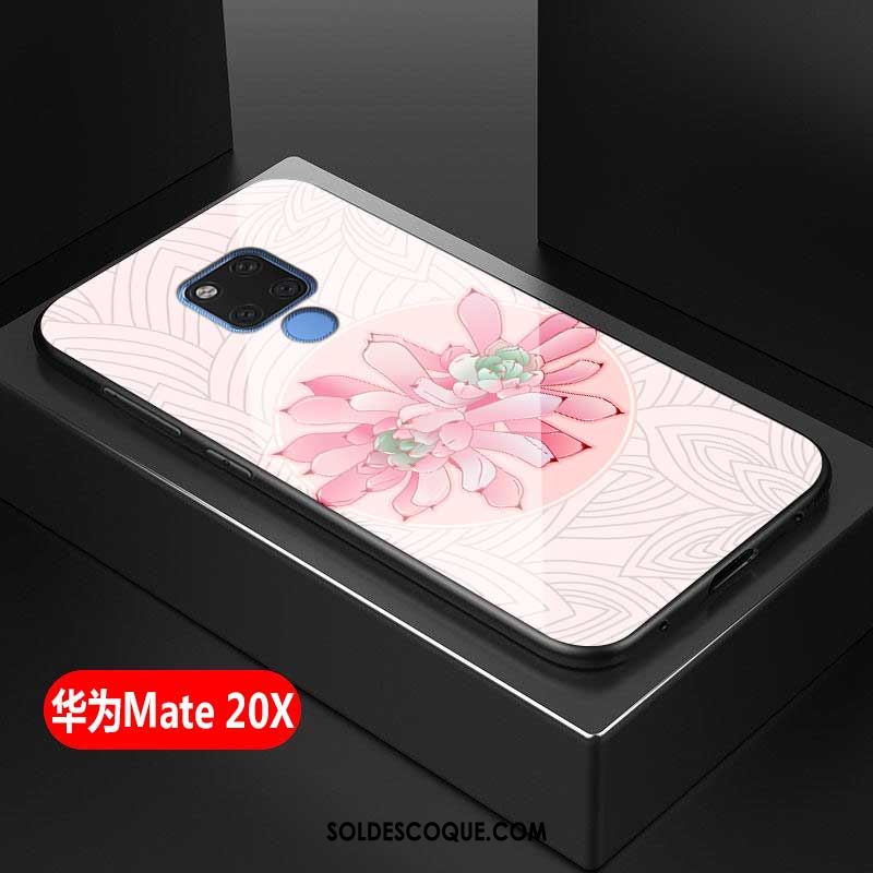 Coque Huawei Mate 20 X Créatif Verre Trempé Téléphone Portable Incassable Blanc Pas Cher