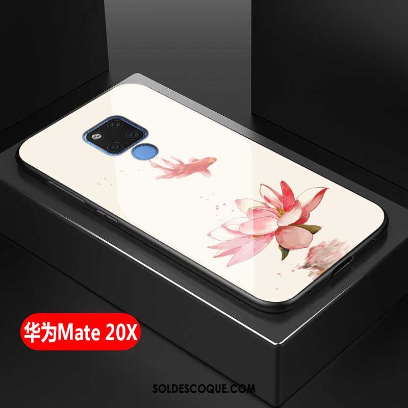 Coque Huawei Mate 20 X Créatif Verre Trempé Téléphone Portable Incassable Blanc Pas Cher