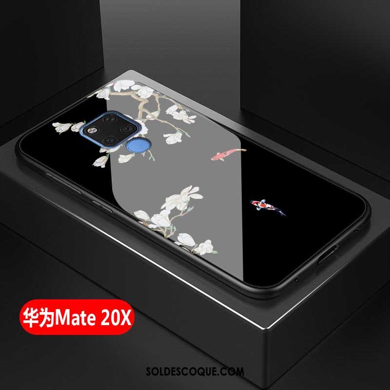 Coque Huawei Mate 20 X Créatif Verre Trempé Téléphone Portable Incassable Blanc Pas Cher