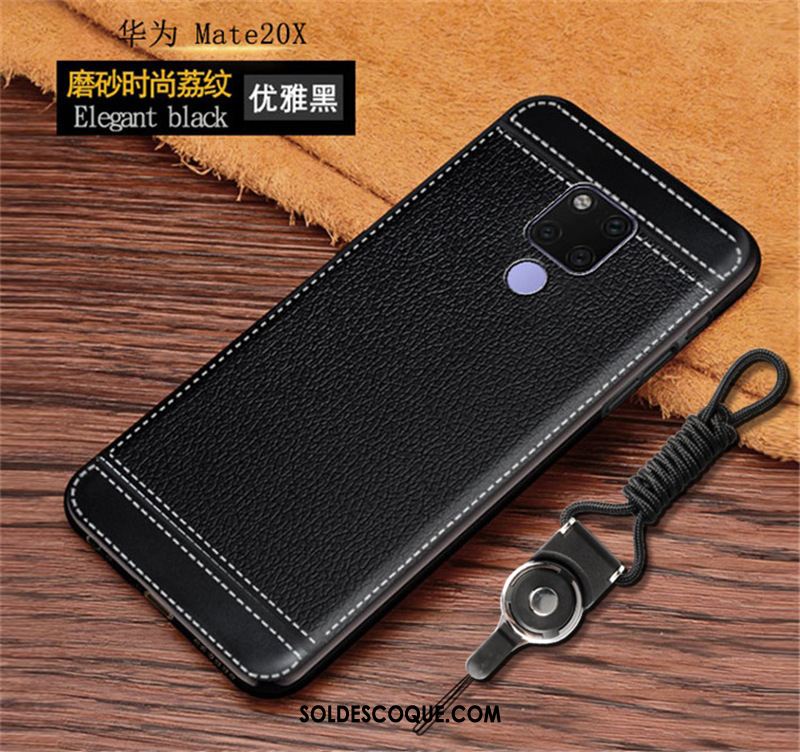 Coque Huawei Mate 20 X Cuir Incassable Simple Fluide Doux Étui En Vente