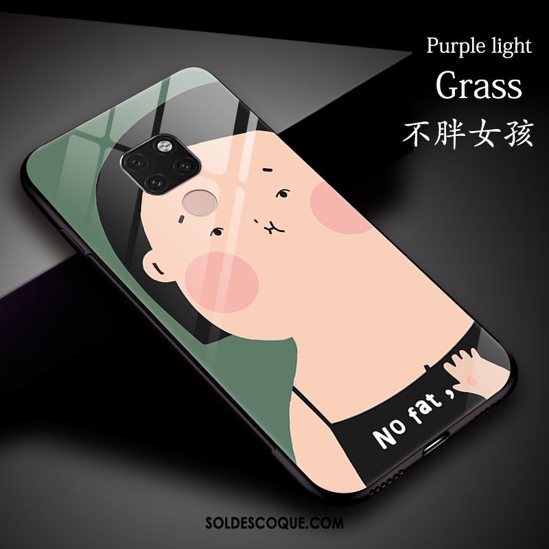 Coque Huawei Mate 20 X Dessin Animé Charmant Étui Verre Trempé Vert Pas Cher