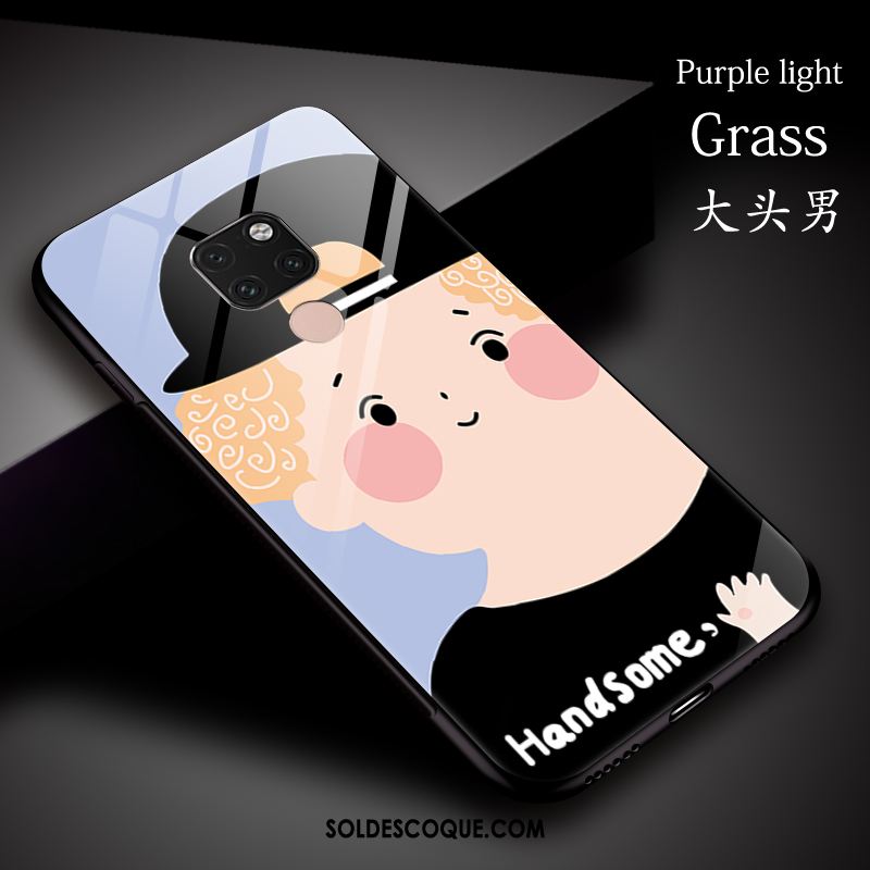 Coque Huawei Mate 20 X Dessin Animé Verre Trempé Amoureux Art Grand Pas Cher