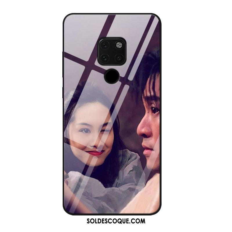 Coque Huawei Mate 20 X Grand Verre Trempé Personnalisé Violet Amoureux Housse Pas Cher