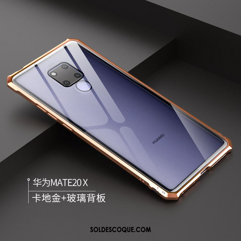 Coque Huawei Mate 20 X Marque De Tendance Métal Or Difficile Étui Soldes