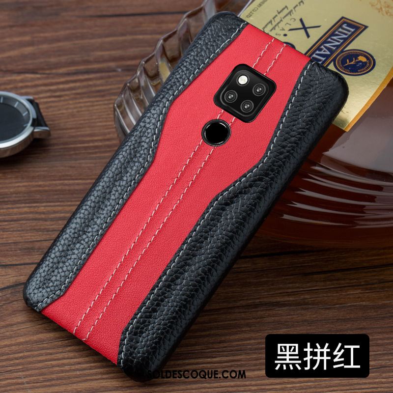 Coque Huawei Mate 20 X Membrane Rouge Protection Noir Cuir Véritable En Ligne