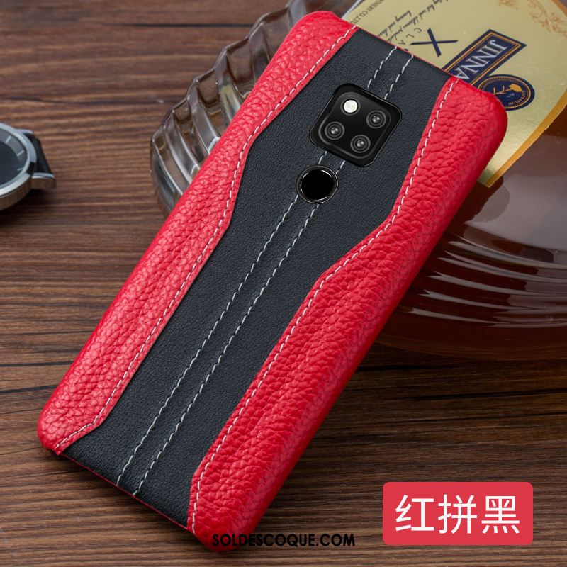 Coque Huawei Mate 20 X Membrane Rouge Protection Noir Cuir Véritable En Ligne