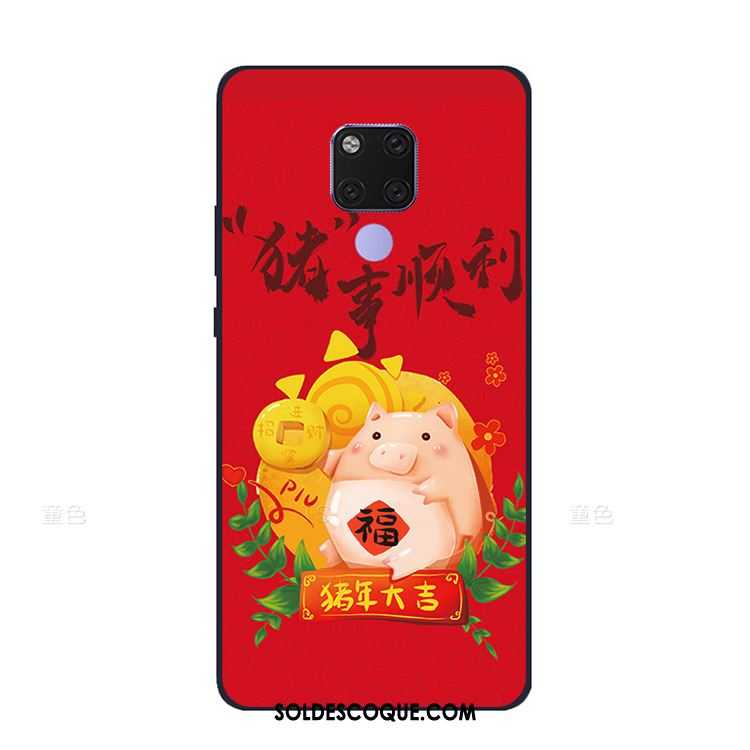 Coque Huawei Mate 20 X Style Chinois Téléphone Portable Rouge Délavé En Daim Vintage En Ligne