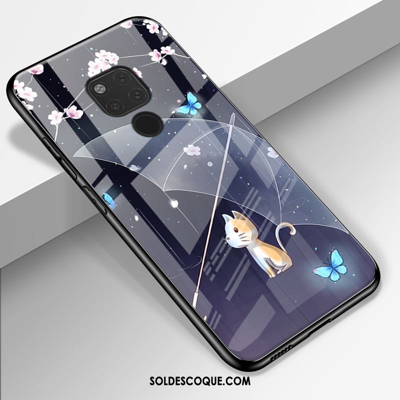 Coque Huawei Mate 20 X Tout Compris Téléphone Portable Verre Fleurs Étui Soldes